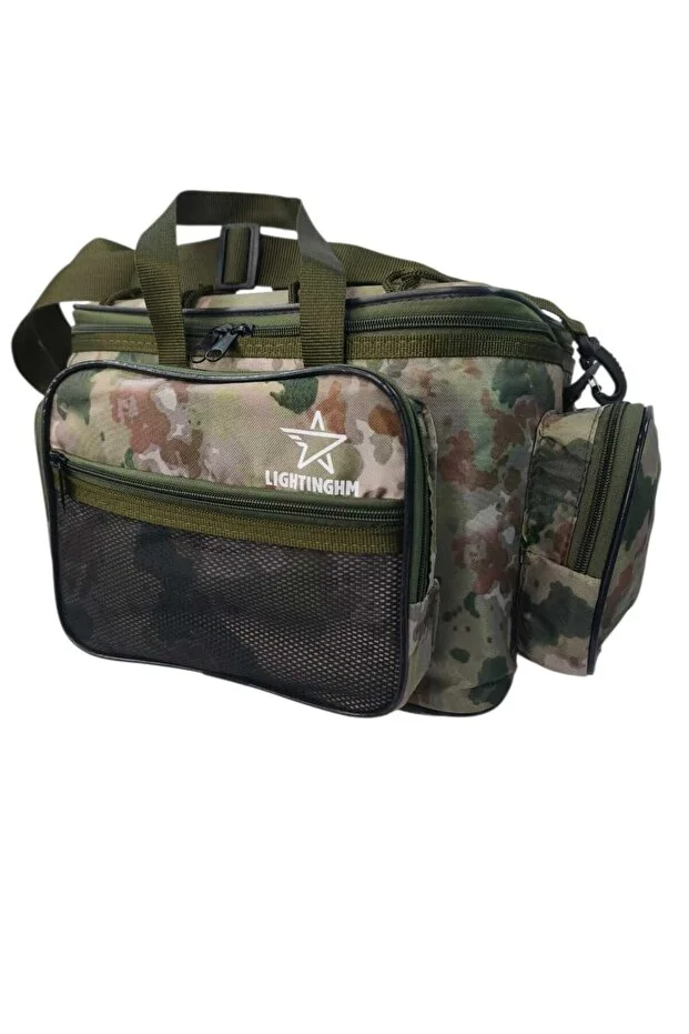 5 Gözlü Kamuflaj Balıkçı Olta ve Piknik Çantası Suya Dayanıklı Omuz Askılı Çanta